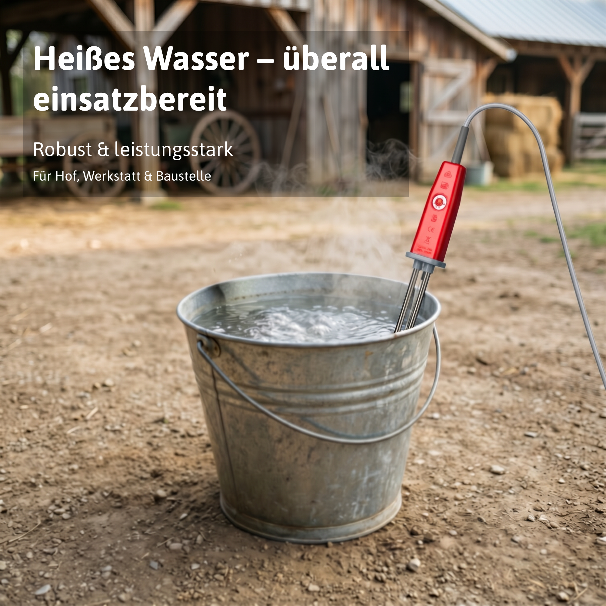 Sicherheits-Tauchsieder 2000 Watt XXL mit 2m Kabel