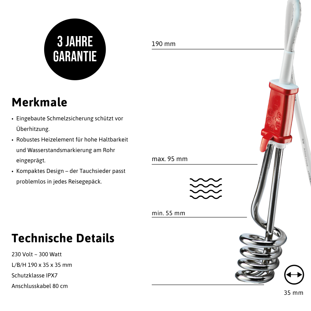Reise-Tauchsieder RTP 3040